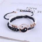 Tai Chi Couple Bracelet Set — Black & White
