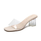 Crystal Clear Transparent Heel Slides — Size 42