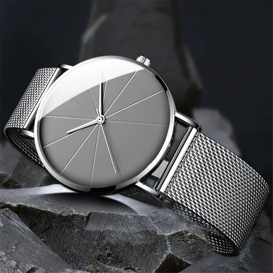 Men's Ultra-Thin Minimalist Mesh Belt Quartz Watch