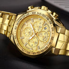 WWOOR Men's Gold Chronograph Luxury Wristwatch
