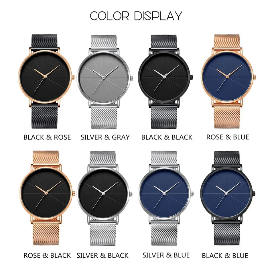 Men's Ultra-Thin Minimalist Mesh Belt Quartz Watch