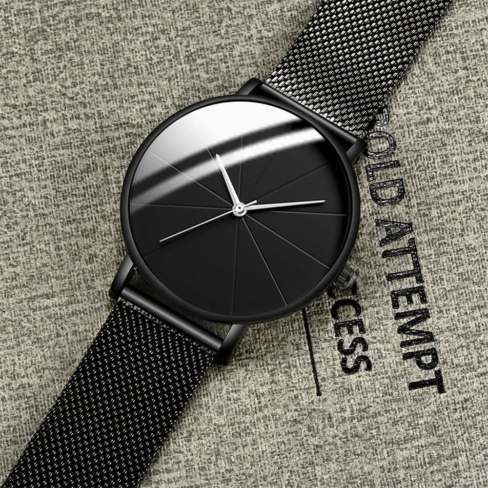 Men's Ultra-Thin Minimalist Mesh Belt Quartz Watch