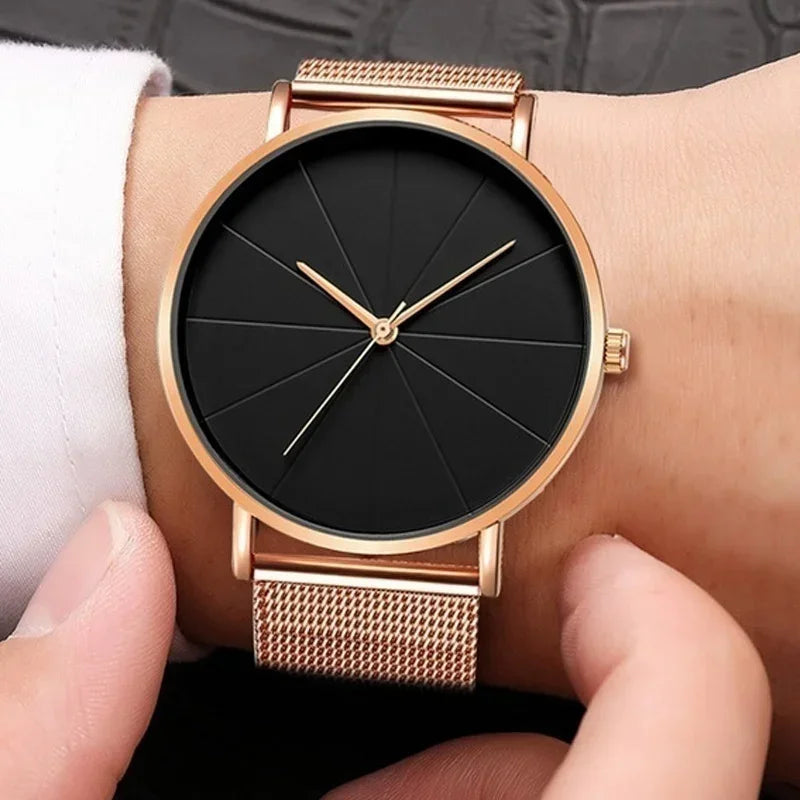 Men's Ultra-Thin Minimalist Mesh Belt Quartz Watch