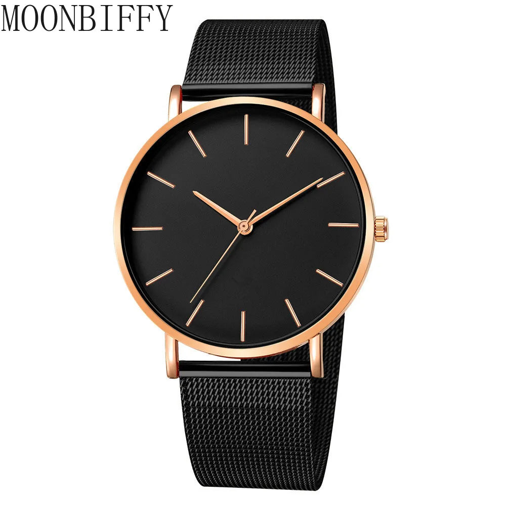 Rose Gold Ultra-Thin Mesh Belt Women's Watch