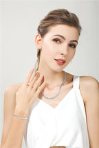 18K Gold & Silver 6mm Sideways Chain Necklace
