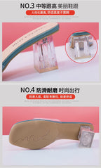 Crystal Clear Transparent Heel Slides — Size 42