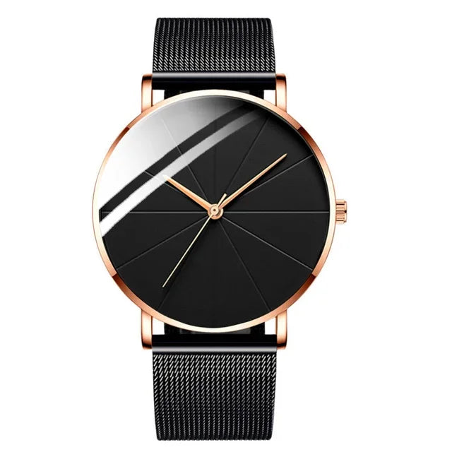 Men's Ultra-Thin Minimalist Mesh Belt Quartz Watch
