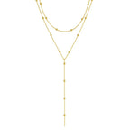 Gold Double-Layer Tassel Choker Necklace
