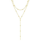 Gold Double-Layer Tassel Choker Necklace