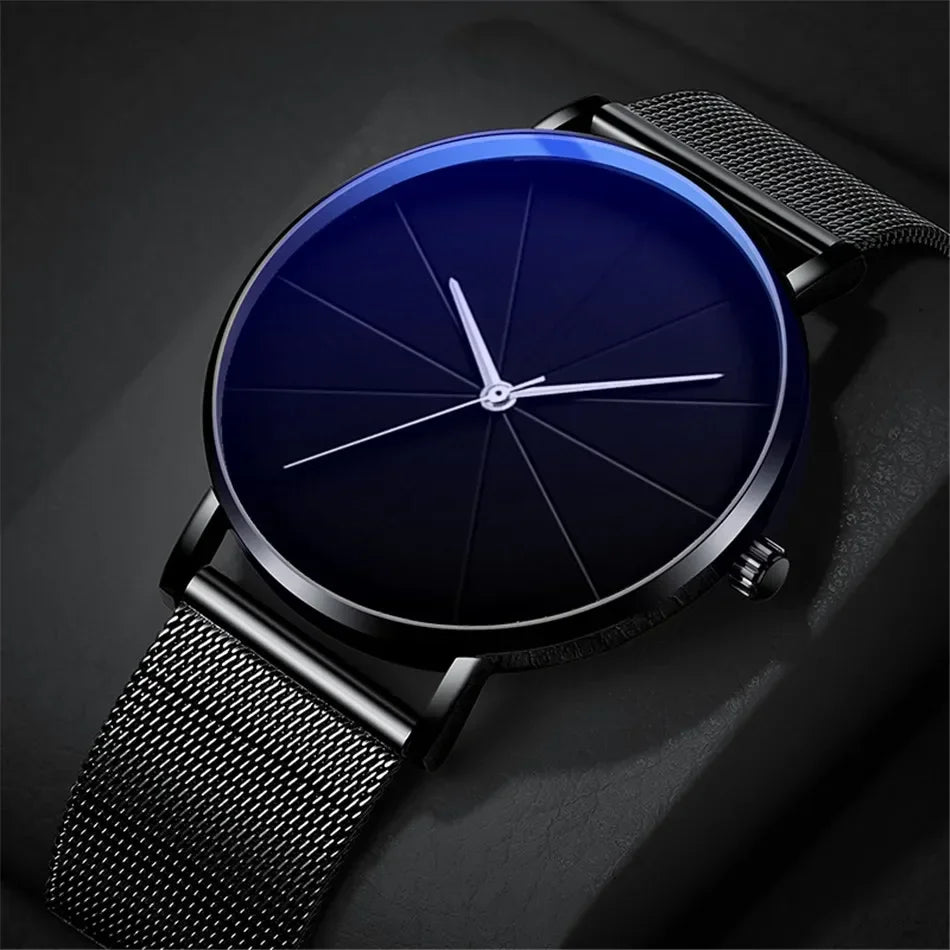 Men's Ultra-Thin Minimalist Mesh Belt Quartz Watch
