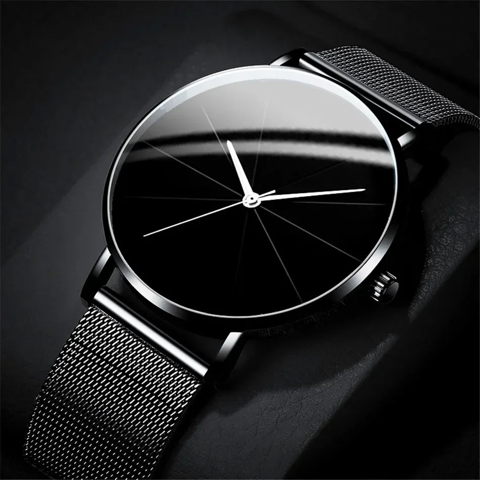 Men's Ultra-Thin Minimalist Mesh Belt Quartz Watch