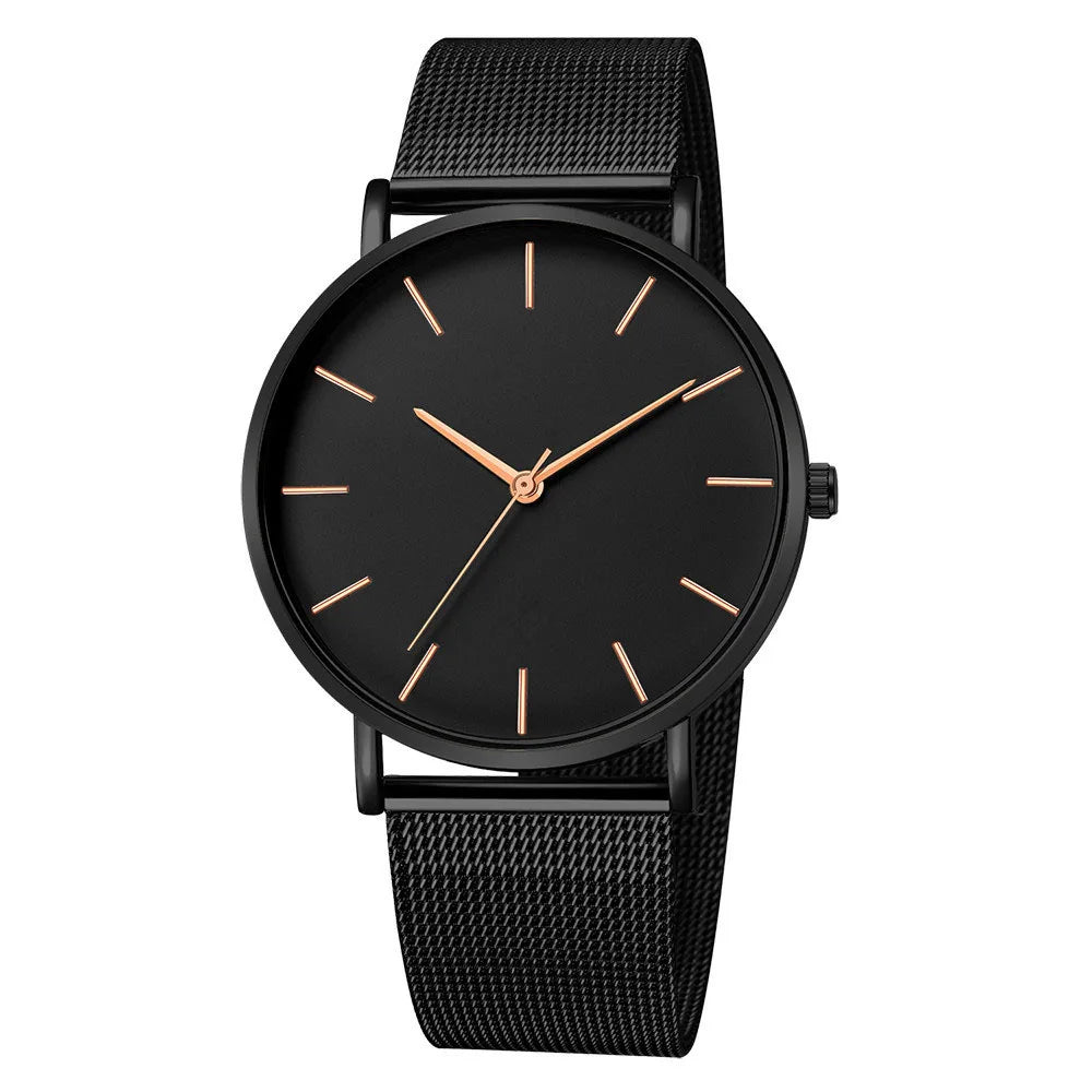Rose Gold Ultra-Thin Mesh Belt Women's Watch