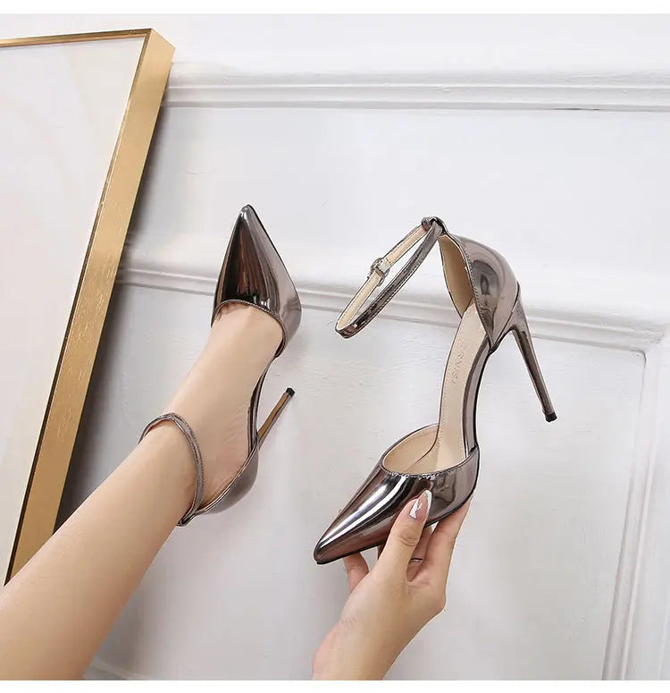 Gold & Silver Stiletto Pumps — Sizes Up to 46
