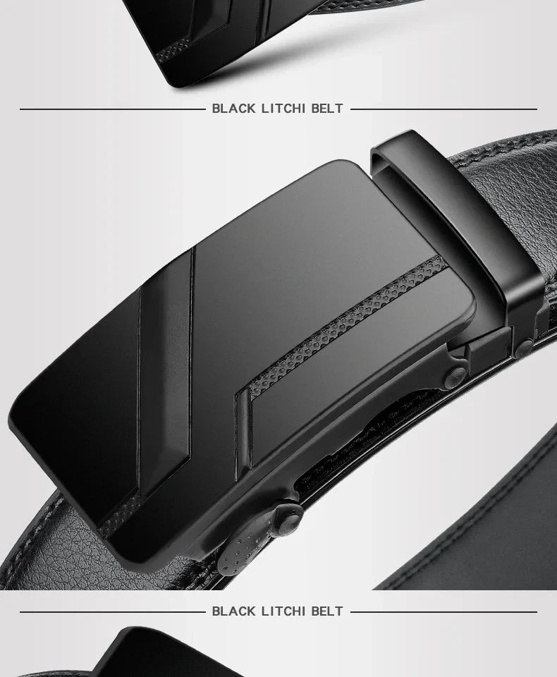 Men's Luxury Automatic Buckle Suit Belt — 110–130cm