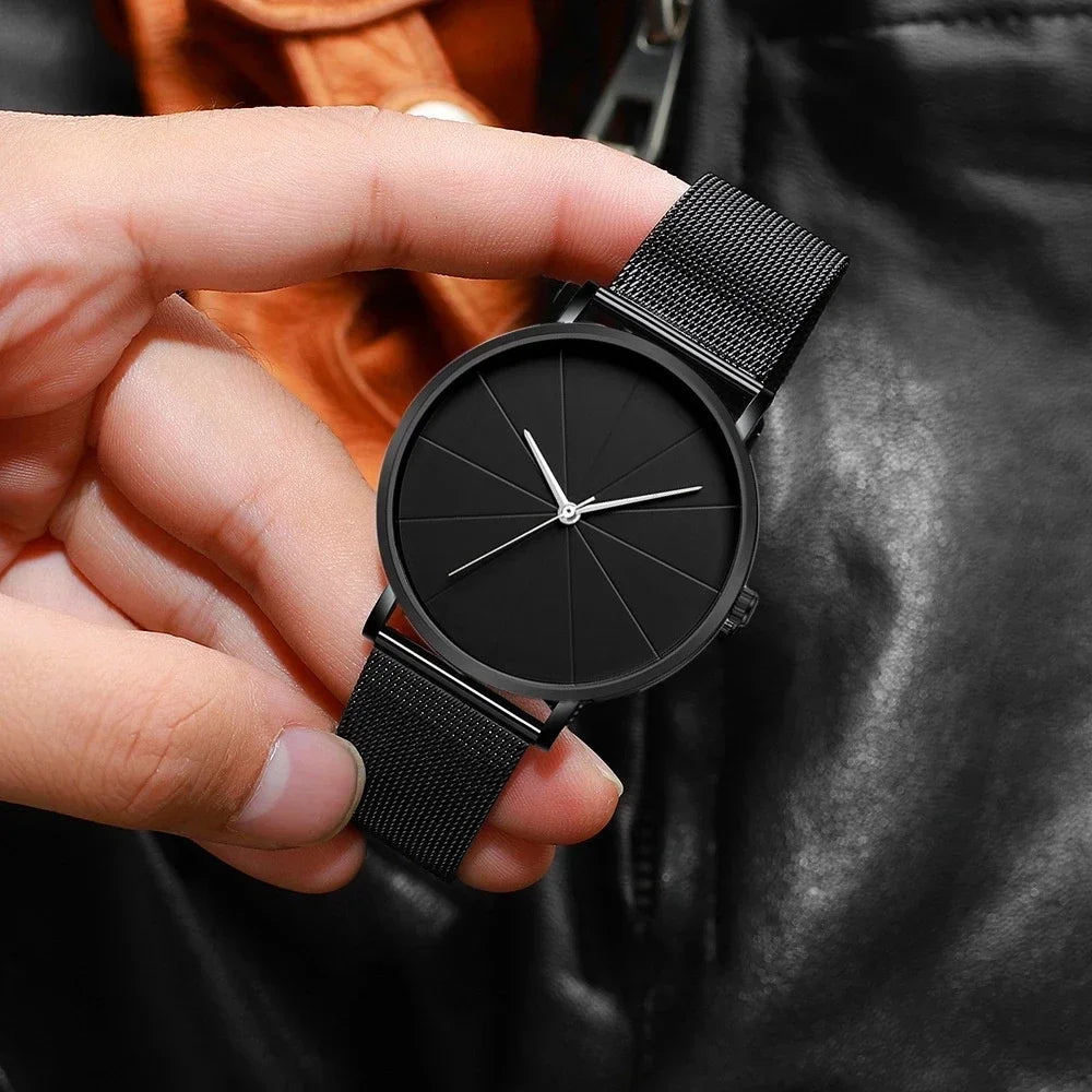 Men's Ultra-Thin Minimalist Mesh Belt Quartz Watch