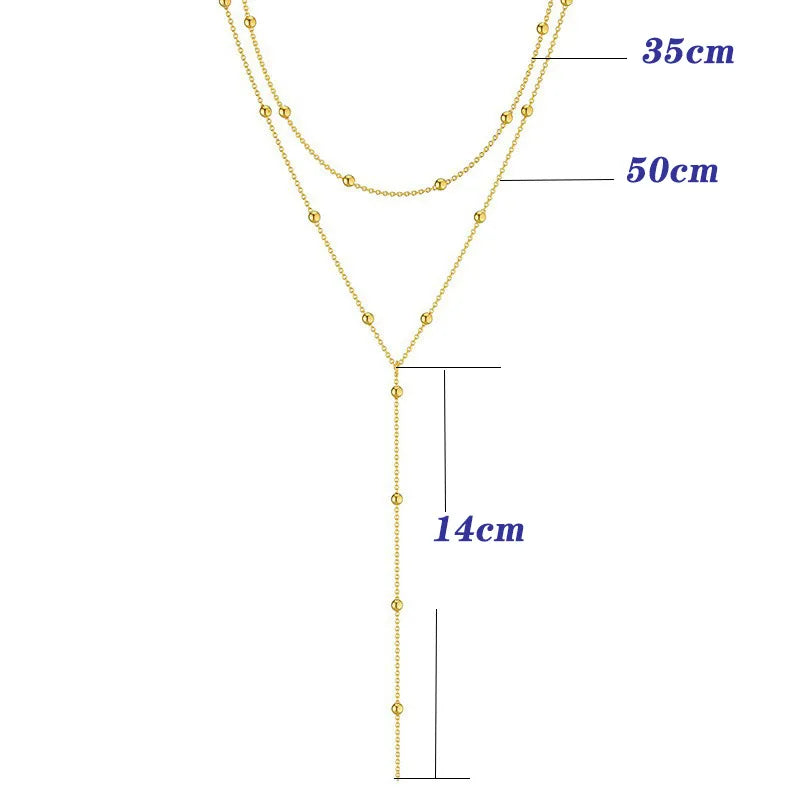 Gold Double-Layer Tassel Choker Necklace