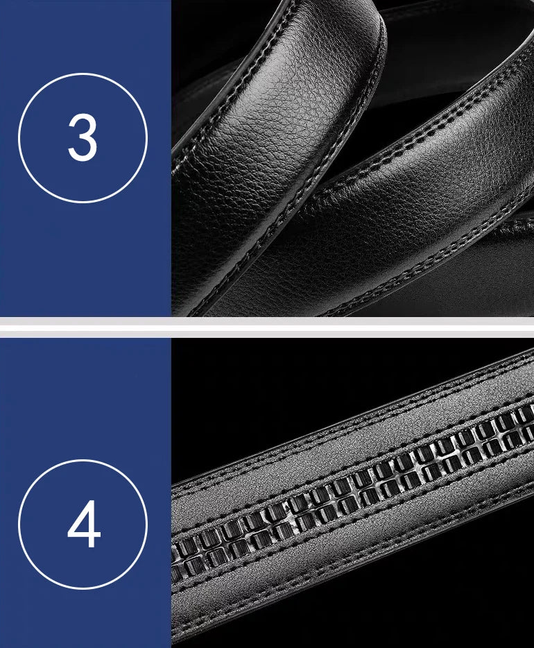 Men's Luxury Automatic Buckle Suit Belt — 110–130cm