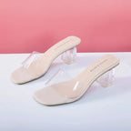 Crystal Clear Transparent Heel Slides — Size 42