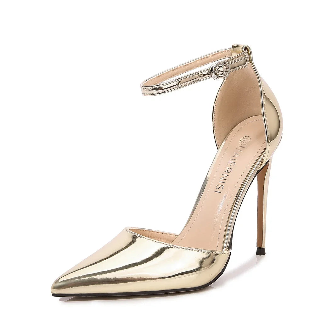 Gold & Silver Stiletto Pumps — Sizes Up to 46