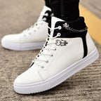 Men's High-Top Casual Canvas Sneakers, trendy boutique streetwear shoe.