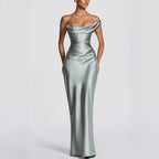 Off-Shoulder Satin Bodycon Dress